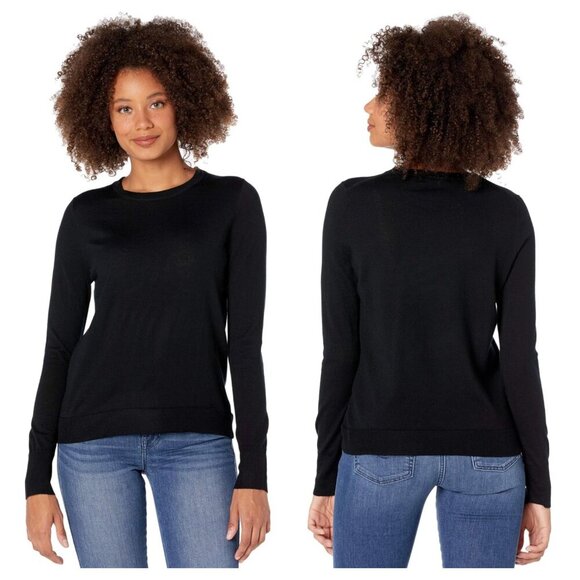 J. Crew Sweaters - J. Crew Margot Crewneck Sweater Merino Wool Pullover Knit in Black Women's S